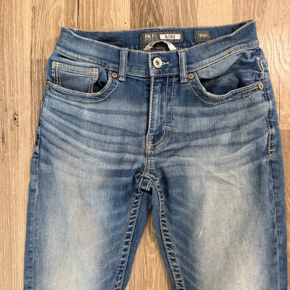 BKE Alec‎ Straight Leg Mens Jeans Blue 30R (28x30) Denim Western Biker